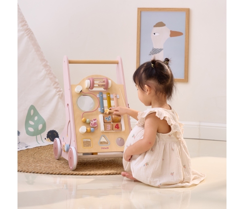 VIGA PolarB Drewniany Pchacz Chodzik Różowy Edukacyjny