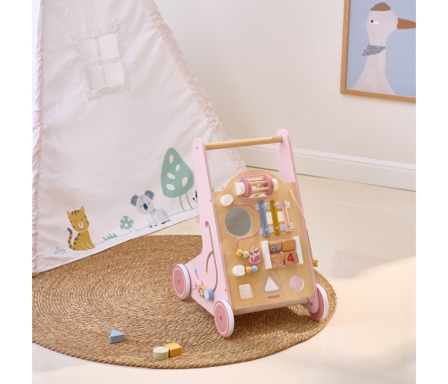 VIGA PolarB Drewniany Pchacz Chodzik Różowy Edukacyjny