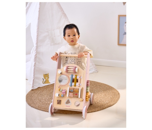 VIGA PolarB Drewniany Pchacz Chodzik Różowy Edukacyjny