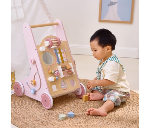 VIGA PolarB Drewniany Pchacz Chodzik Różowy Edukacyjny