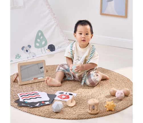 VIGA Zestaw Zabawek Edukacyjnych Pudełko Box od urodzenia do 6 miesiąca