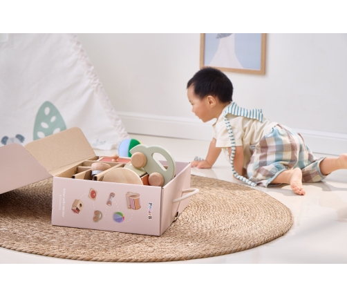 VIGA Zestaw Zabawek Edukacyjnych Pudełko Box od 6 miesiąca do 12 miesiąca