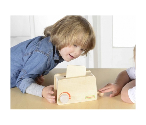 MASTERKIDZ Drewniany Toster + Masło Kromka Nóż Talerz Dżem