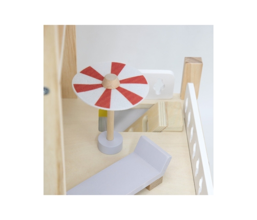 VIGA Zestaw Drewniany Domek dla Lalek z Laleczkami i Akcesoriami