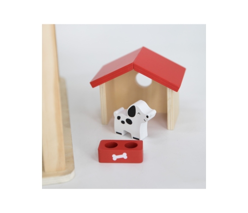 VIGA Zestaw Drewniany Domek dla Lalek z Laleczkami i Akcesoriami