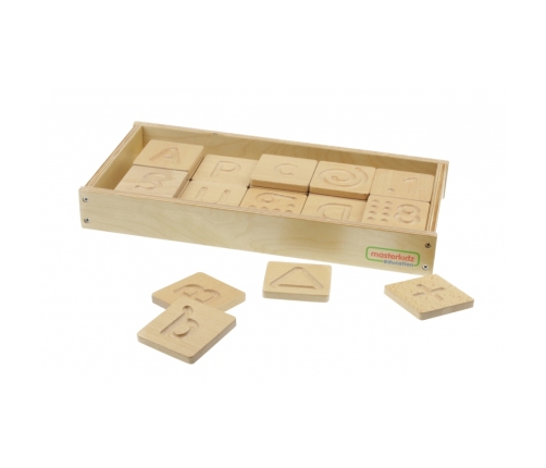 Zabawka Sensoryczna Rozpoznaj Dotykiem Literki Cyfry Kształty Masterkidz Montessori