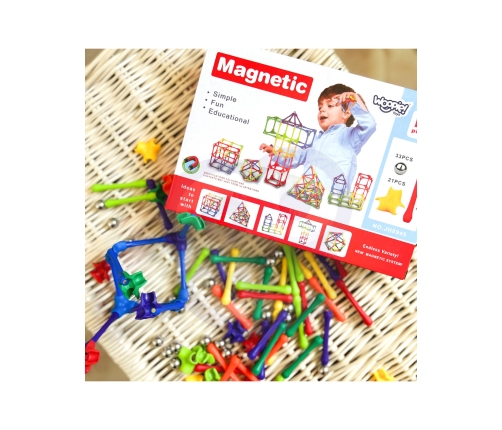 WOOPIE Klocki Magnetyczne Konstrukcyjne Układanka 110 el._8SZT