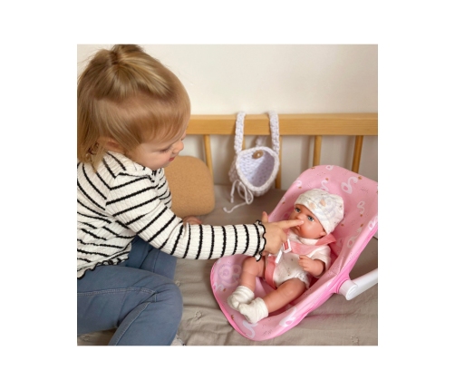 WOOPIE ROYAL Zestaw Lalka Bobas 30,5 cm + Nosidełko Różowe