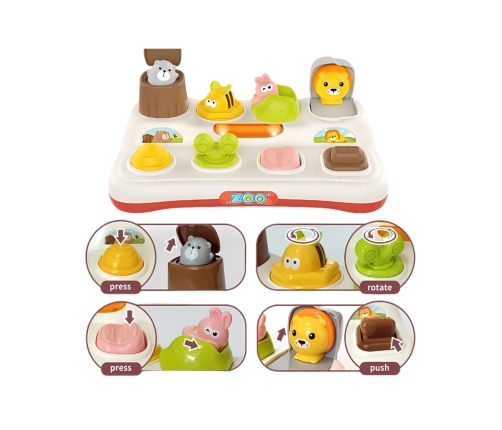 WOOPIE BABY Zabawka Edukacyjna Wyskakujące Zwierzątka ZOO Pop Up