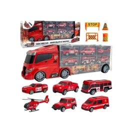 WOOPIE Zestaw Ciężarówka Transporter 3w1 Czerwony 11 el.