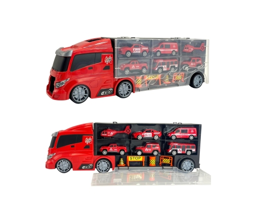 WOOPIE Zestaw Ciężarówka Transporter 3w1 Czerwony 11 el.