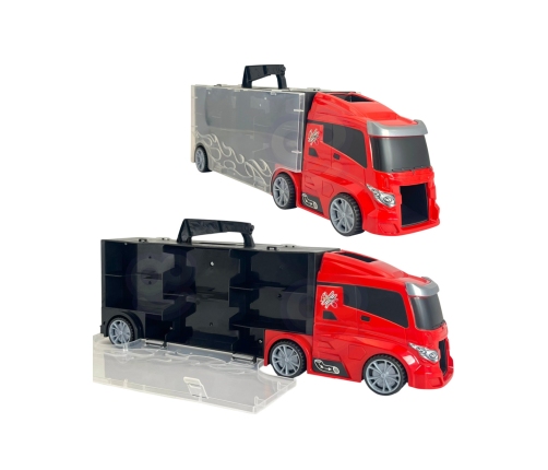WOOPIE Zestaw Ciężarówka Transporter 3w1 Czerwony 11 el.
