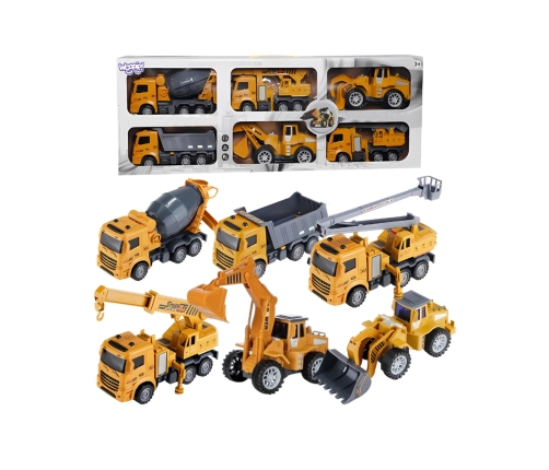 WOOPIE Wielki Zestaw Auta Budowlane 6w1