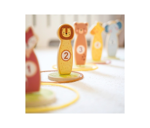 TOOKY TOY Rzut do Celu Drewniana Gra Zręcznościowa Obręcze 15 el.