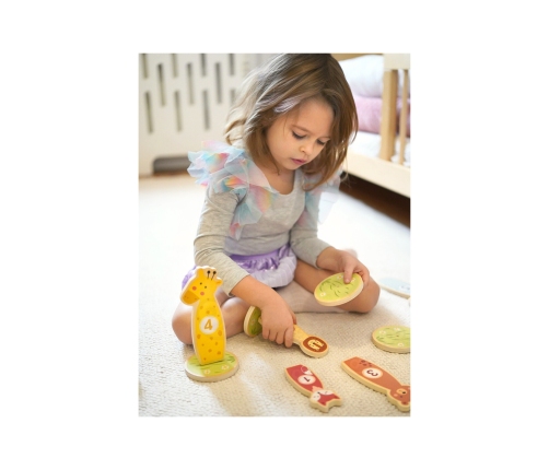 TOOKY TOY Rzut do Celu Drewniana Gra Zręcznościowa Obręcze 15 el.