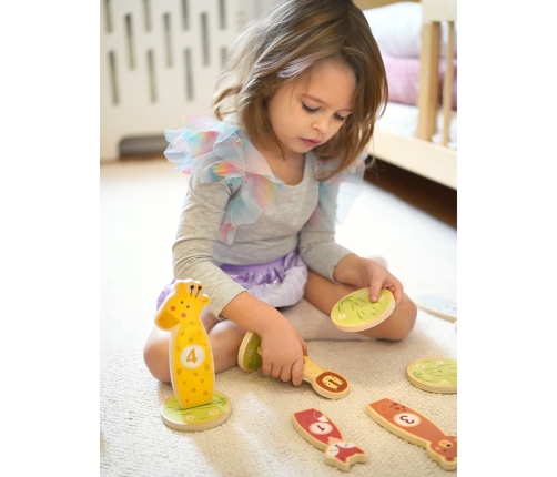 TOOKY TOY Rzut do Celu Drewniana Gra Zręcznościowa Obręcze 15 el.