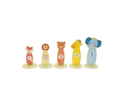 TOOKY TOY Rzut do Celu Drewniana Gra Zręcznościowa Obręcze 15 el.