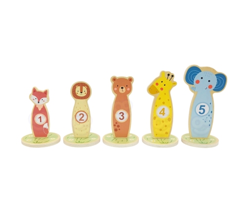 TOOKY TOY Rzut do Celu Drewniana Gra Zręcznościowa Obręcze 15 el.