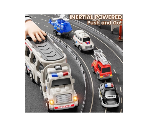 WOOPIE Laweta Drogowa zestaw 5 Aut - Ambulans