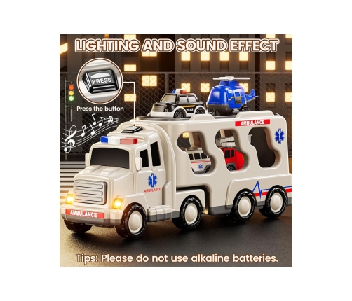 WOOPIE Laweta Drogowa zestaw 5 Aut - Ambulans