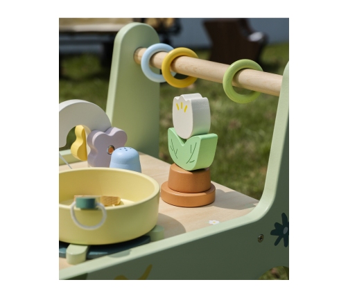 Classic World Drewniana Kuchnia 2w1 Pchacz Odkręcane Koła