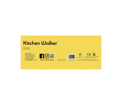 Classic World Drewniana Kuchnia 2w1 Pchacz Odkręcane Koła