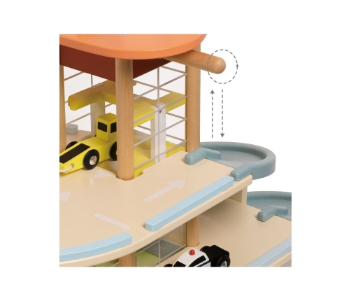 CLASSIC WORLD Drewniany 3 Poziomowy Garaż XL z Windą 