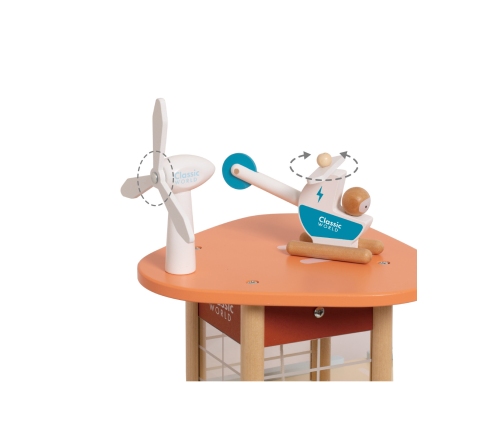 CLASSIC WORLD Drewniany 3 Poziomowy Garaż XL z Windą 