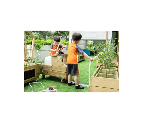 CLASSIC WORLD EDU Drewniany Wózek na Wodę do Podlewania + Wąż
