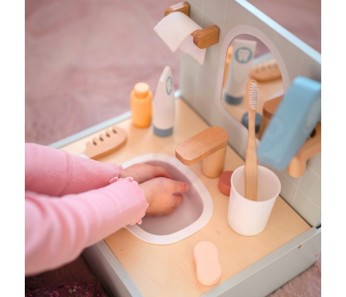 TOOKY TOY Toilet Bathroom Toaleta Drewniana Łazienka z Akcesoriami