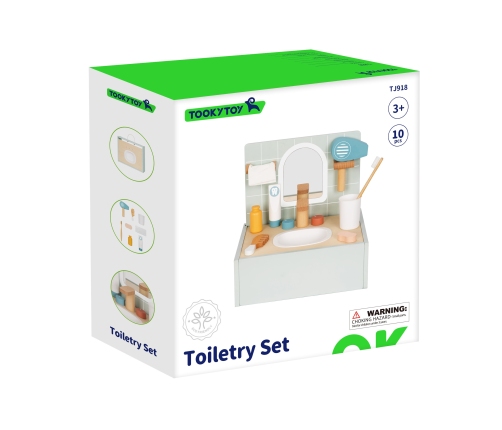 TOOKY TOY Toilet Bathroom Toaleta Drewniana Łazienka z Akcesoriami