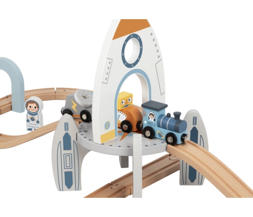 TOOKY TOY Drewniana Kolejka Kosmiczna Zestaw Tory