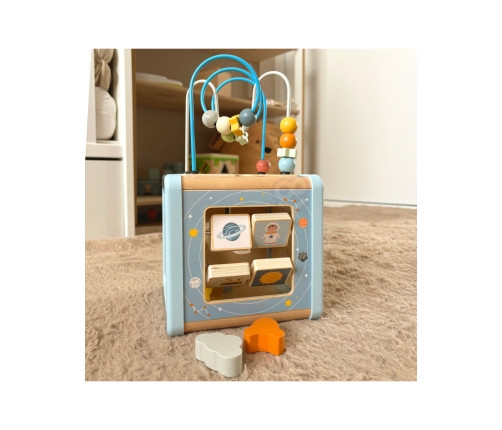 TOOKY TOY Drewniana Kostka Aktywności Kosmos Sorter Labirynt