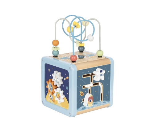 TOOKY TOY Drewniana Kostka Aktywności Kosmos Sorter Labirynt