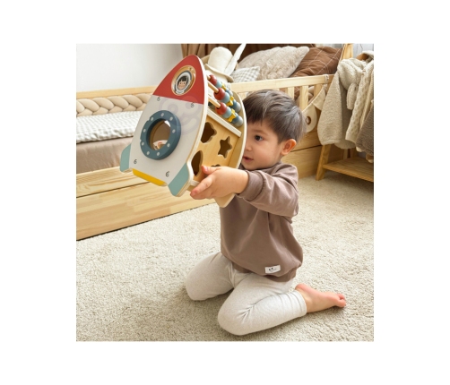 TOOKY TOY Kosmiczna Rakieta Aktywności Sorter Labirynt Drewniany