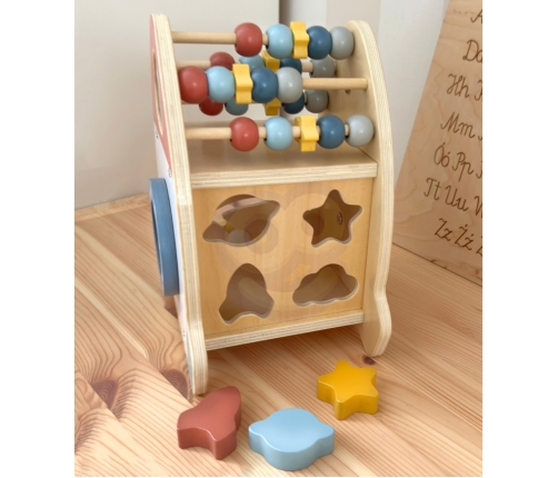 TOOKY TOY Kosmiczna Rakieta Aktywności Sorter Labirynt Drewniany