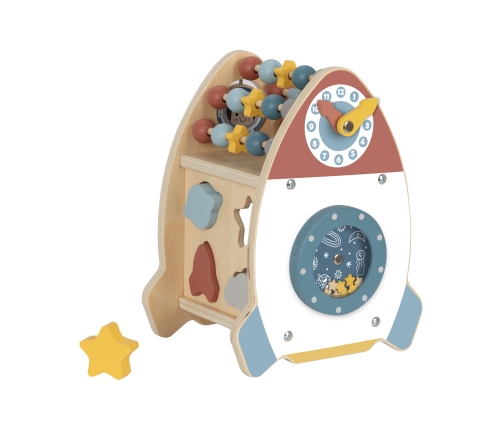 TOOKY TOY Kosmiczna Rakieta Aktywności Sorter Labirynt Drewniany