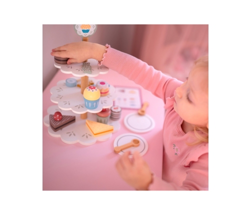 TOOKY TOY Patera Słodkości Drewniany Stojak Babeczki Ciasta