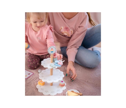 TOOKY TOY Patera Słodkości Drewniany Stojak Babeczki Ciasta