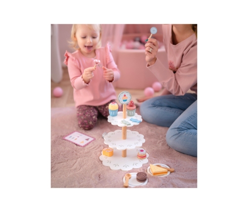 TOOKY TOY Patera Słodkości Drewniany Stojak Babeczki Ciasta