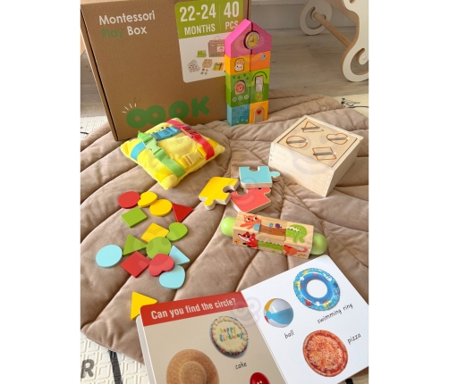 TOOKY TOY Box Pudełko XXL Montessori Edukacyjne 7w1 Sensoryczne 22-24 Mies