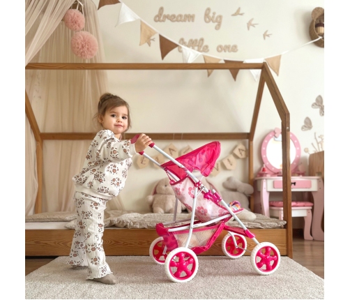WOOPIE ROYAL Wózek dla Lalek Spacerówka w Kwiaty