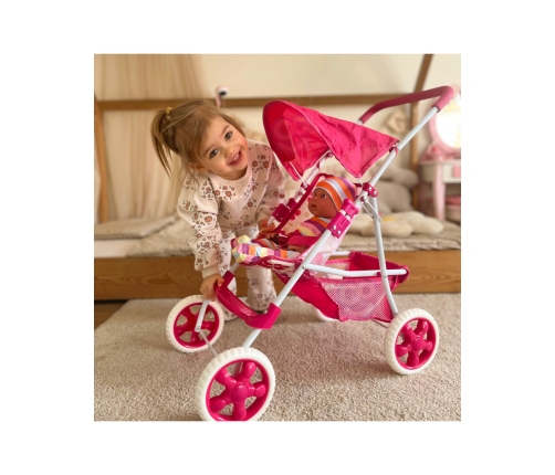 WOOPIE ROYAL Wózek dla Lalek Spacerówka w Kwiaty