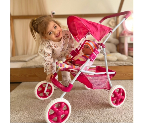 WOOPIE ROYAL Wózek dla Lalek Spacerówka w Kwiaty