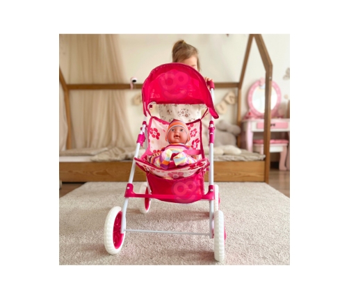 WOOPIE ROYAL Wózek dla Lalek Spacerówka w Kwiaty