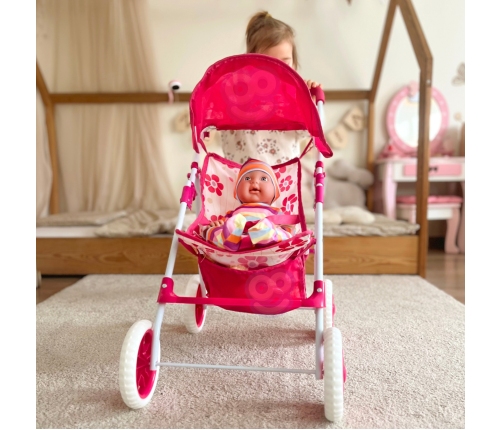 WOOPIE ROYAL Wózek dla Lalek Spacerówka w Kwiaty