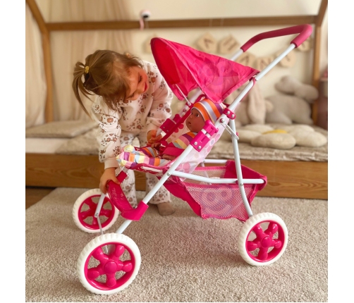 WOOPIE ROYAL Wózek dla Lalek Spacerówka w Kwiaty