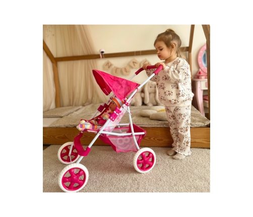 WOOPIE ROYAL Wózek dla Lalek Spacerówka w Kwiaty