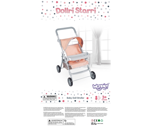 WOOPIE ROYAL Wózek dla Lalek Spacerówka w Kwiaty