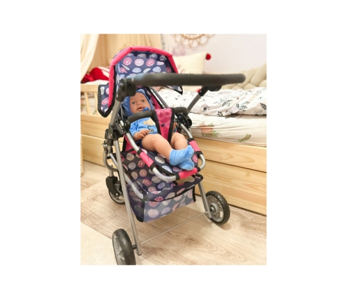 WOOPIE ROYAL Wózek dla Lalek Regulowane Siedzisko 4 Koła